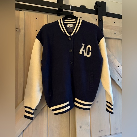 NWT Dress Forum Back to Basics Knitted Varsity Bomber Jacket - Picture 3 of 10
